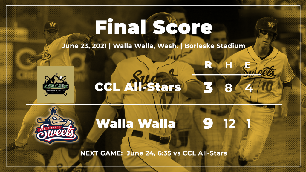 Sweets Bats Strike Early in Win Over CCL All-Stars – Walla Walla Sweets ...
